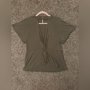Free People Olive Green Women's Twist Front Top Size S